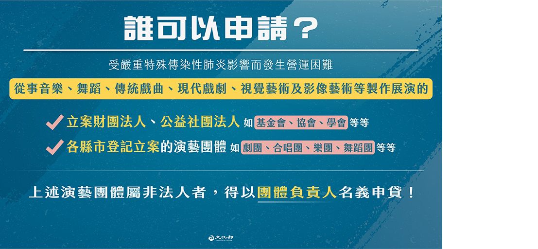 藝文團體紓困貸款-誰可以申請